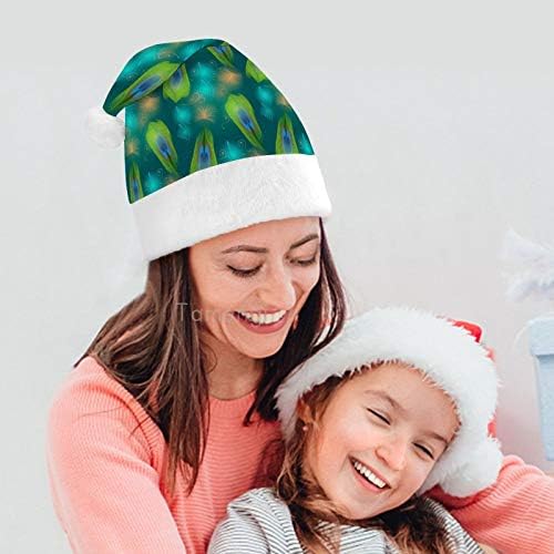 Noel Santa Şapka, Tavuskuşu Tasarım Noel Tatil Şapka Yetişkinler için, Unisex Konfor Noel Şapka için Yeni Yıl Şenlikli Kostüm