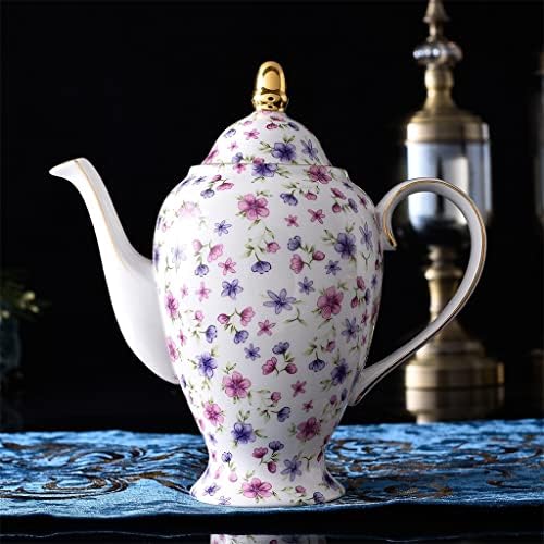 FCYIXIA Avrupa Güzel Küçük Çiçek Altın Hattı Seramik Çay Seti Tasarım Porselen Kahve Fincanı Ve tabağı Seti
