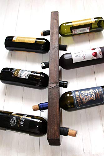 Duvara Monte Şarap Rafı, Şarap Rafı, 6 Delikli Asılı Şarap Rafı, Ahşap Şarap Rafı, Oturma Odası İçin Likör İçin Bar Standı, Şarap