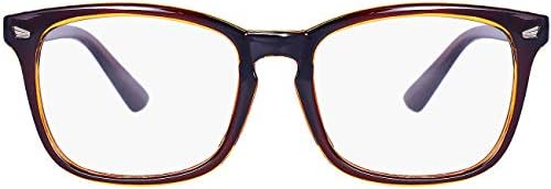 Maxjuli Mavi ışık Engelleme Gözlükleri, Bilgisayar Okuma/Oyun/TV/Telefon Gözlükleri Kadın Erkek(Kahverengi)