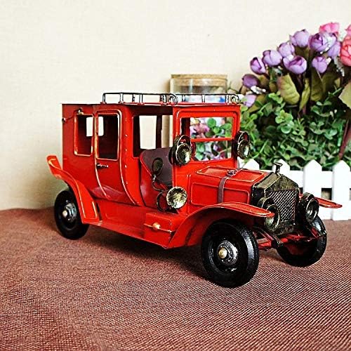 TLLDX Vintage Demir Araç Modeli Kırmızı Aristokrat Otomobil Retro El Sanatları Tahsil Demir Sanat Heykel Araba Lover ıçin Ev
