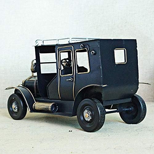 TLLDX Vintage Demir Araç Modeli Siyah Aristokrat Otomobil Retro El Sanatları Tahsil Demir Sanat Heykel Araba Lover ıçin Ev Masası