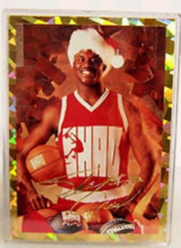 SHAQ Shaquille O'neal Özel Noel Kartı 15.000 NBA Basketbol Kartından 1'i Shaq Çoraplı Noel Baba Şapkası giyiyor