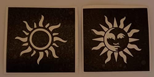 Cam Üzerine Aşındırma için 10 x Güneş Şablonları (2 Farklı Tasarım Karışımı) Güneş Kralı Louis XIV Fransa