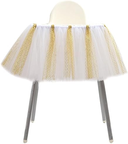 ZL Sihirli El Yapımı Glitter Yumuşak Tül Tutu Etek Yüksek Sandalye Dekorasyon için Bebek 1st Doğum Günü Partisi Bebek Parti Malzemeleri