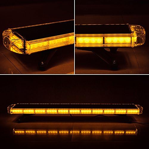 Set Amber acil uyarı Güvenlik 51 inç 96-LED Strobe ışık Bar çatı ile 4 adet Ultra ince 12-LED flaş lambası yüzey montaj ve 4X