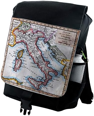 Ambesonne Renkli Sırt Çantası, Eski İtalya Haritası, Dayanıklı Çok Amaçlı Çanta