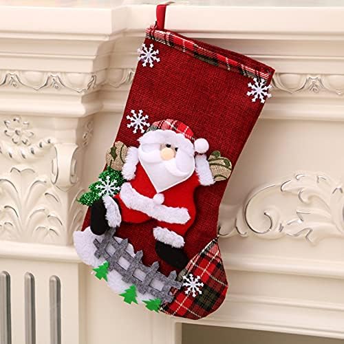 GONEBIN Noel Çorap, noel Çorap ile Penguen Santa Kardan Adam Ren Geyiği ve Peluş Aile Paketi Çorap için Noel Tatil Aile Parti