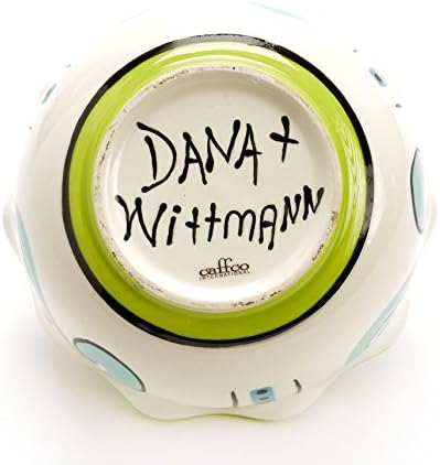 Caffco International Dana Wittmann Collection Yuvarlak Fırfır Kenarlı Seramik Kase, 5,75 inç Çapında, Yusufçuk