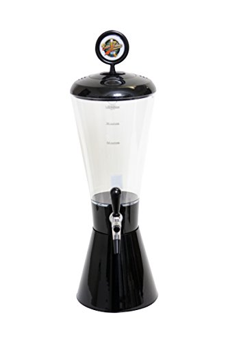 Bira Tüpleri Ticari Musluklu Konik Siyah İçecek Kulesi Dispenseri, 128 oz. Süper Tüp, COB-ST-C