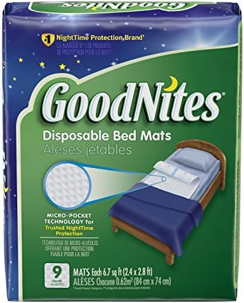 Yatak Islatma için Goodnites Tek Kullanımlık Yatak Paspasları, 2,4 x 2,8 ft, 9 Ct