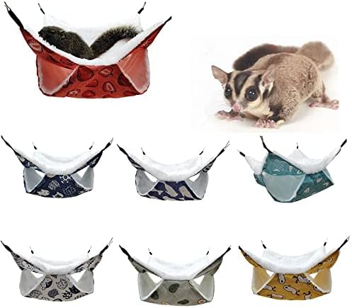 Arriveok Moda Çift Katmanlı Gelincik Sıçan Peluş Sincap Yatak Pet Uyku Tulumu Pet Hamak Hamster Kafesi