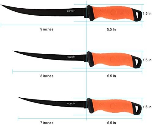 dpnao Balıkçılık Fileto Bıçağı, Keskin Esnek Paslanmaz Çelik Bıçak 7 -9, Fileto ve Kemik Eti için Profesyonel Seviye Bıçaklar,