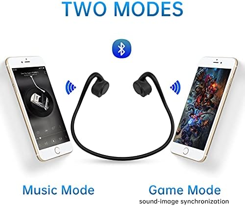 Kemik İletimli Kulaklıklar Bluetooth, Ralyin Açık Kulak Kulaklıklar Kablosuz Müzik / Oyun Modu, Dokunmatik Kontrol, Bisiklete