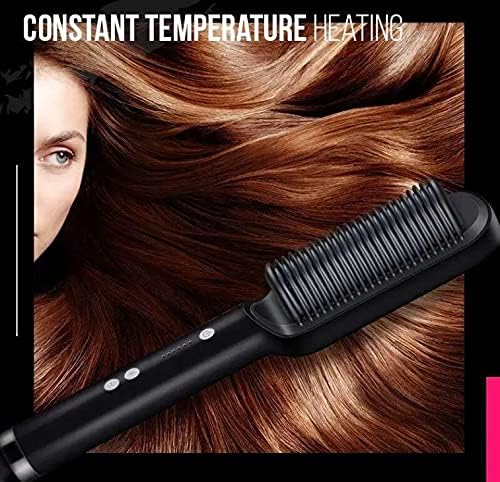 VELİHOME anyon saç düzleştirici 2-in-1 Bigudi için LCD ekran ile kuru / ıslak saç kadın elektrikli tarak