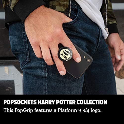 PopSockets: Telefonlar ve Tabletler için Değiştirilebilir Üst Kısmı olan PopGrip - Platform 9 3/4 Parlak