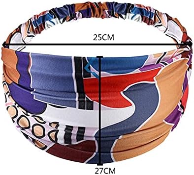 QQWW Çiçek Baskı Türban Düğüm Headwrap Spor Elastik Yoga Hairband Moda Unisex Kumaş Geniş Kafa Bandı 1028 (Renk: 06, Boyutu: