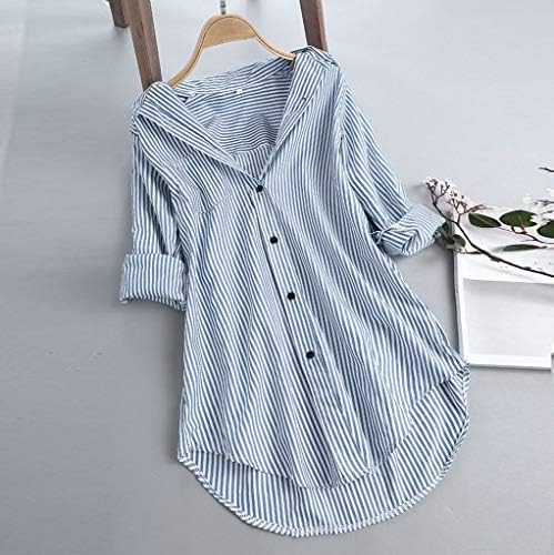 Aukbays kadın V Boyun Keten Bluz Artı Boyutu Uzun Kollu Gömlek Gevşek Fit Katı Renk Casual Tops Tees T-Shirt Bluzlar