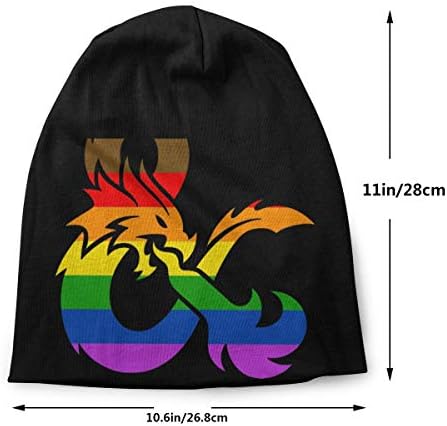 Slotley Bere Erkek Kadın LGBTQ Bayrağı Dungeons and Dragons Logo Sıcak Kafatası Örgü Şapka Unisex Hımbıl Yumuşak Şapkalar Kelepçeli