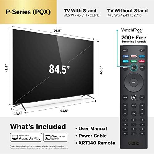 VİZİO 85 İnç 4k Akıllı TV, Apple AirPlay ve Chromecast Yerleşik P Serisi Quantum X 4K HDR Akıllı TV (P85QX-H1)