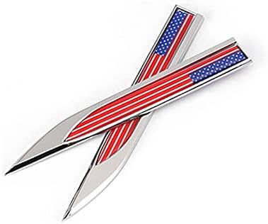 beler 2 Pcs 3D Bıçak Metal Alaşım Amerikan abd Bayrağı Hem Yan Çamurluk Amblem Rozet logo çıkartması Çıkartması Fit için Araba