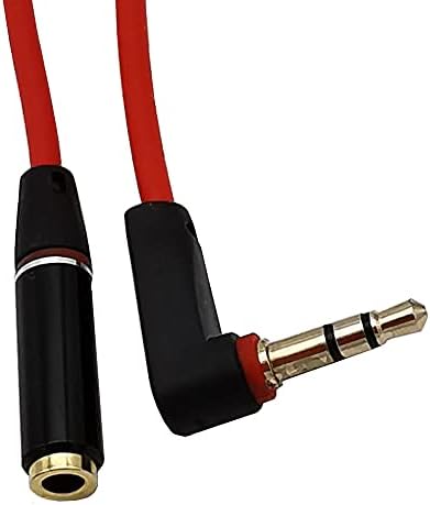 Konnektörler 3 Kutuplu 3,5 mm Erkek Dik Açı 3,5 mm Dişi Stereo Ses Kablosu Kulaklık Uzatma Kablosu 0,2 M - (Kablo Uzunluğu: 0,2