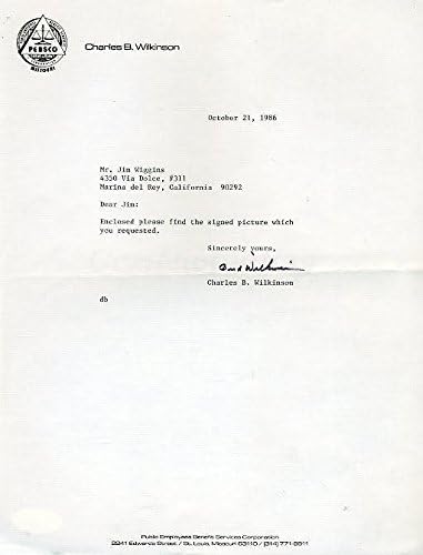 Bud Wilkinson Oklahoma İmzalı 1986 Mektubu Jsa İmzalı İmza-Üniversite Kesim İmzaları