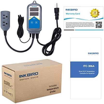 Inkbird ITC-306A WiFi Sıcaklık Kontrol Cihazı, Wi-Fi Akvaryum Termostatı ısıtıcı Kontrol Cihazı 120V~1200W Sıcaklık Kontrolü