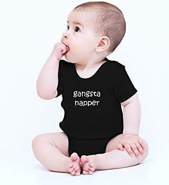 Çılgın Bros Tees Gangsta Napper Komik Sevimli Yenilik Bebek Tek Parça Bebek Bodysuit