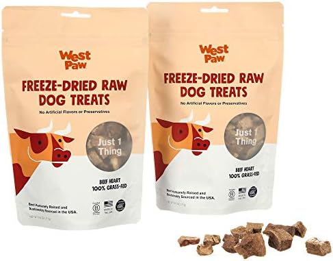 Batı Pençe Sığır Kalp Dondurularak Kurutulmuş Çiğ Köpek Davranır, 100 % Çim Beslenen (2-Pack) & Zogoflex Rumbl Tedavi-Dağıtım