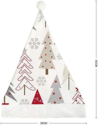 GORYJ Noel Şapka Kısa Peluş Noel Ağacı Arka Plan Yumuşak Rahat Santa Şapka Tatil Parti Elbise için Uygun 19.7x13. 8 inç
