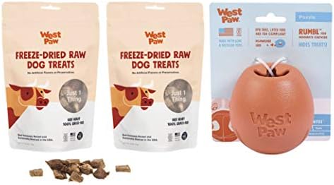 Batı Pençe Sığır Kalp Dondurularak Kurutulmuş Çiğ Köpek Davranır, 100 % Çim Beslenen (2-Pack) & Zogoflex Rumbl Tedavi-Dağıtım