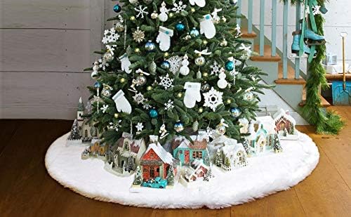 48-inç Noel Ağacı Etek Beyaz Yapay Kürk Noel Ağacı Etek Noel Süslemeleri Tatil Ağacı Süslemeleri Noel Ağacı Süslemeleri Ev Süslemeleri,
