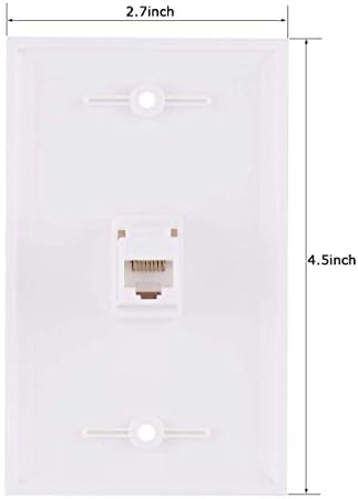 Ethernet Koaksiyel Duvar Plakası-Cat6 F Tipi Duvar Plakası, 1 Port Cat6 Kilit Taşı ve 1 Port F Tipi Konnektör Koaksiyel Kilit