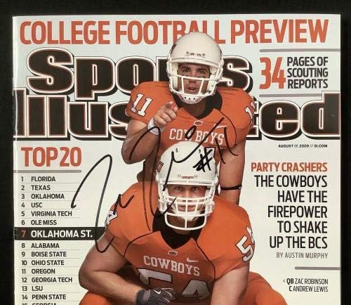 Zac Robinson İmzalı Sports Illustrated 8/17/09 Etiketsiz Kovboylar İmzalı JSA-İmzalı NFL Dergileri
