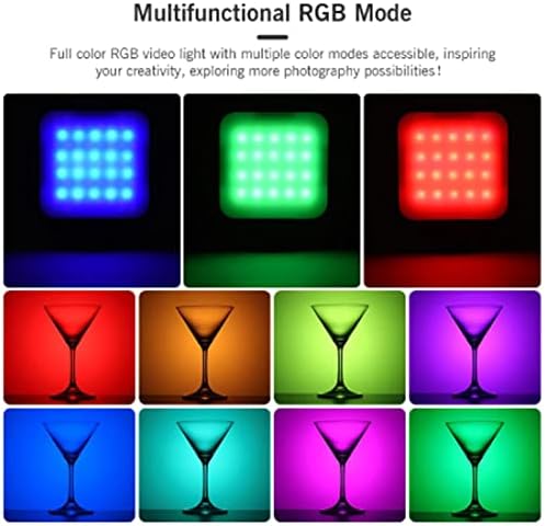 RGB Video Dolgu Işığı, Taşınabilir 6W 360° Tam Renkli 2500-9000K Çift Renk Sıcaklığı Ayarlanabilir Parlaklık Fotoğrafçılığı LED