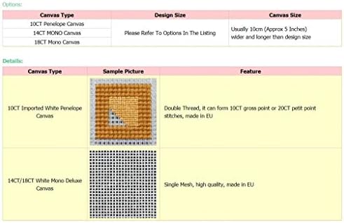 Güzel Renk Kombinasyonu Soyut Baskılı Needlepoitn Tuval B0011 (14CT Mono Deluxe, 20 X 24)