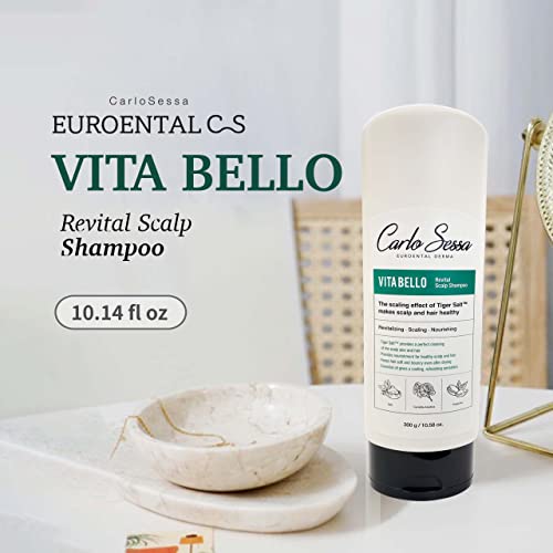 VİTA BELLO Revital Saç Derisi Şampuanı 10.58 floz, Euroental CS Saç Derisi Rölyef Şampuanı, Saç Derisi Ölçeklendirme, Besleyici,