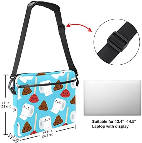 Komik Kaka Desen Mavi Laptop çantası 14.5 İnç Evrak Çantası Laptop omuz askılı çanta Laptop Taşıma çantası Bilgisayar ve Tablet