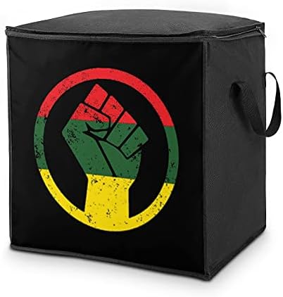 Rasta Siyah Güç YUMRUK Uyar Büyük Yorgan Saklama çantası Organizatör Kutusu Fermuar Üst Giysi İçin Yastık Yorgan