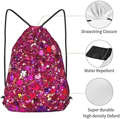 İpli sırt çantası Glitter desen dize çanta Sackpack Cinch çuval spor çanta spor salonu alışveriş Yoga için