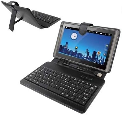 Tablet PC Durumda 9.7 inç Evrensel Tablet PC Deri Kılıf ile USB Plastik Klavye (Siyah) Akıllı Kapak