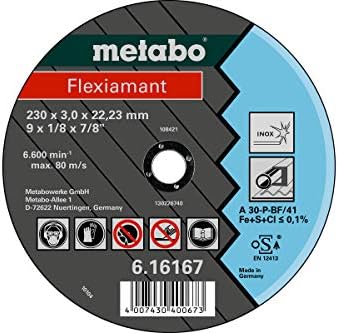 Metabo 616163000 Flexiamant Paslanmaz Çelik Disk, Yeşil, 180 x 3,0 x 22,2 mm