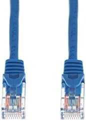 CablesAndKits - [50 Paket] CAT5E 0.5 ft Mavi Snagless Easyboot UTP (Korumasız) Ethernet Kablosu-PVC Ceket (cm), Saf Bakır, RJ45