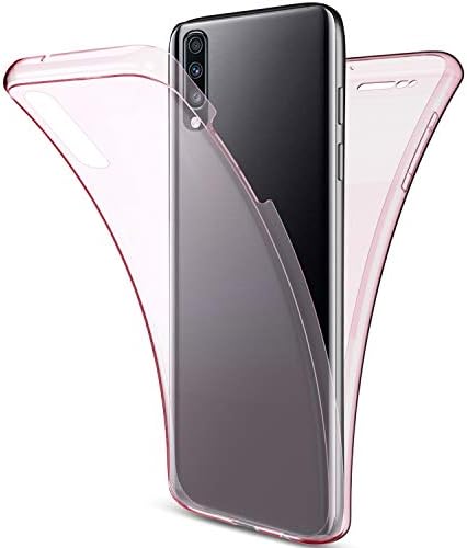 IKASEFU Samsung Galaxy A70 Kılıf ile Uyumlu Şeffaf ultra ince Şeffaf 360 Ön ve Arka Tam Vücut Koruması Esnek TPU silikon Koruma