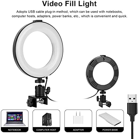Dıydeg 6in ışık, 10 dişliler Ayarlanabilir Siyah ABS 3 ışık kaynakları ışık için canlı yayınlar için Dersler için Video konferanslar