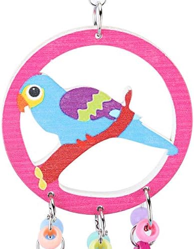Kuş çiğneme oyuncağı Ahşap Balık Dize s Oyuncak Renkli Kuş Isırma Oyuncak Asılı s Salıncak Oyuncak Kuş noel oyuncak ile Çan için