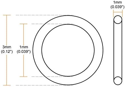 KFıdFran Flor Kauçuk O-Ringler, 3mm OD 1mm ID 1mm Genişlik FKM Araç Makineleri için Conta Contası Sıhhi Tesisat, Yeşil, 20'li