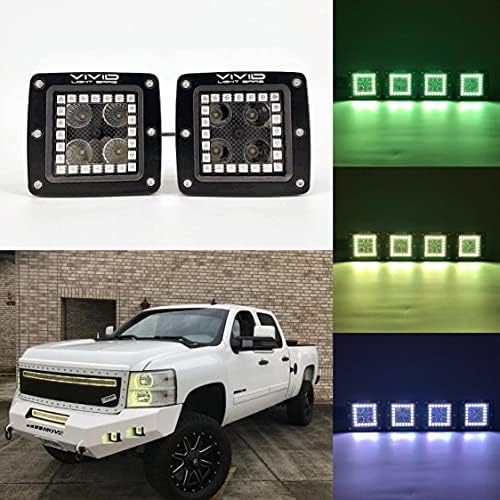 3 RGB Halo Led Bakla Küpleri 20 w LED Bakla Sis Farları için Bluetooth Uzaktan Kumanda ile Sürüş Lambası Sel ışın Su Geçirmez