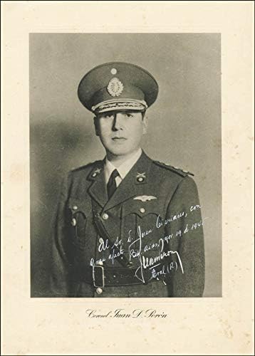 Başkan Juan D. Peron (Arjantin) - 11/19/1945 İmzalı Yazılı Fotoğraf